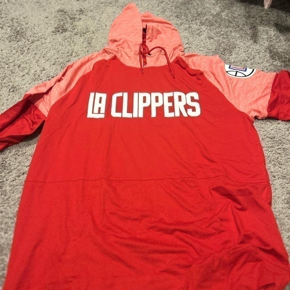 LA Clippers Fanatics Made To Move Space Dye Raglan Pullover Hoodie - Red